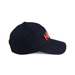 Babyhug 100% Cotton Woven Baseball Cap With Text Embroidery Navy Blue - Diameter 16 cm