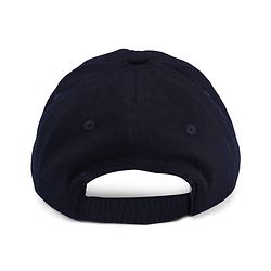 Babyhug 100% Cotton Woven Baseball Cap With Text Embroidery Navy Blue - Diameter 16 cm