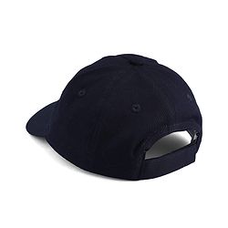 Babyhug Cotton Woven Baseball Cap With Text Embroidery Navy Blue - Diameter 16 cm