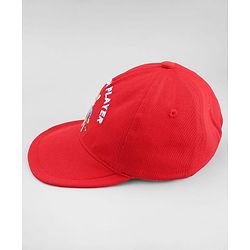 Babyhug 100% Cotton Woven Baseball Cap With Animal Print & Embroidery Red - Diameter 17 cm