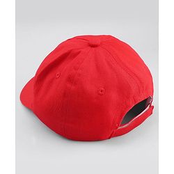Babyhug 100% Cotton Woven Baseball Cap With Animal Print & Embroidery Red - Diameter 17 cm