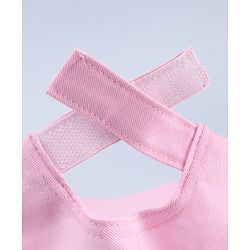 Babyhug Cotton Woven Baseball Cap with Bow Applique Pink- Diameter 19 cm