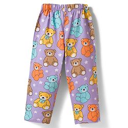 Babyhug 100% Cotton Knit Half Sleeves Shirt & Pyjama Co-ord Night Suit With Teddy Bear Print - Lavender