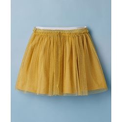 Babyhug Single Jersey Knit Half Sleeves Top & Skirt Set With Love Embroidery - White