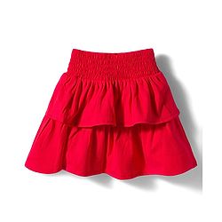 Babyhug Single Jersey Knit Half Sleeves Striped Top & Skirt Set Strawberry Embroidery - Red