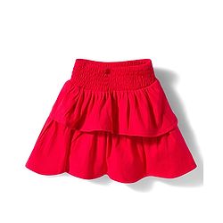 Babyhug Single Jersey Knit Half Sleeves Striped Top & Skirt Set Strawberry Embroidery - Red