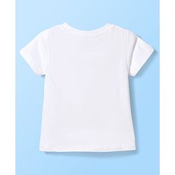 Babyhug Single Jersey Knit Half Sleeves Polka Dot Printed Top & Skirt Set with Bow Applique - White & Black