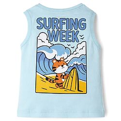 Babyhug Cotton Knit Sleeveless Tee with Front & Back Print Multi Color 3-4 Years