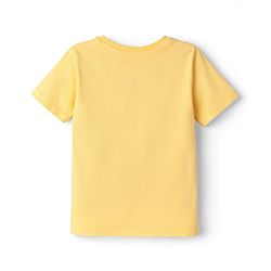 Babyhug Cotton Knit Half Sleeves T-Shirt with Dino Print - Yellow