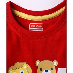 Babyhug Cotton Knit T-Shirt Sleeveless Graphic Multi Color 12-18 Months