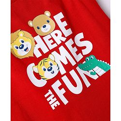 Babyhug Cotton Knit T-Shirt Sleeveless Graphic Multi Color 12-18 Months