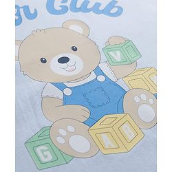 Babyhug 100% Cotton Knit T-Shirt with Bear Graphics Multi Color 6-9 Months