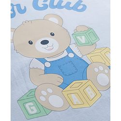 Babyhug 100% Cotton Knit T-Shirt with Bear Graphics Multi Color 6-9 Months