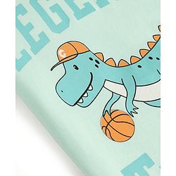 Babyhug 100% Cotton Knit Half Sleeves T-Shirt with Dino Graphics - Sea Green