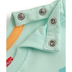 Babyhug 100% Cotton Knit Half Sleeves T-Shirt with Dino Graphics - Sea Green