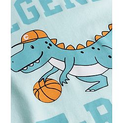 Babyhug 100% Cotton Knit Half Sleeves T-Shirt with Dino Graphics - Sea Green
