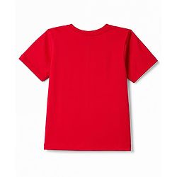 Babyhug 100% Cotton Knit T-Shirt with Text Graphics Half Sleeves Multi Color 6-9 Months