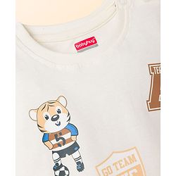 Babyhug Cotton Knit T-Shirt with All Over Print Half Sleeves Multi Color 6-9 Months