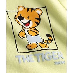 Babyhug 100% Cotton Knit Half Sleeves T-Shirts with Cub Print In Front & Back - Light Green