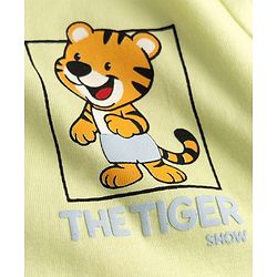 Babyhug 100% Cotton Knit Half Sleeves T-Shirts with Cub Print In Front & Back - Light Green