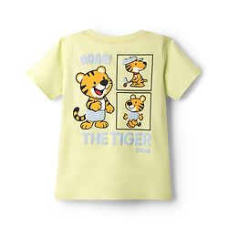 Babyhug 100% Cotton Knit Half Sleeves T-Shirts with Cub Print In Front & Back - Light Green