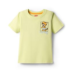 Babyhug 100% Cotton Knit Half Sleeves T-Shirts with Cub Print In Front & Back - Light Green