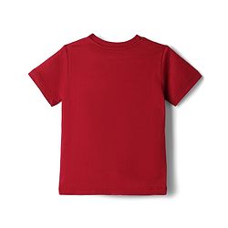 Babyhug 100% Cotton Knit Half Sleeves Tiger & Text Printed T-Shirt - Red