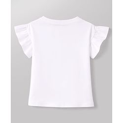 Babyhug Single Jersey Knit Half Sleeves Top & Shorts Set With Text Print - White & Pink
