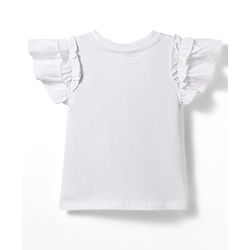 Babyhug Single Jersey Knit Half Sleeves Floral Printed T-Shirt & Skirt Set - White & Blue