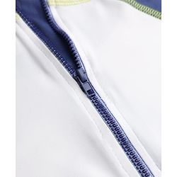 Babyhug Water Repellent Full Sleeve Two Piece Swimsuit With Beach Theme - White