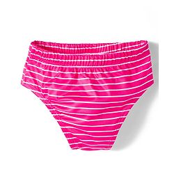 Babyhug Water Repellent Sleeveless Striped Two Piece Swimsuit With Bow Applique - Pink