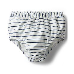 Babyhug Water Repellent Sleeveless Striped Two Piece Swimsuit with Bow Applique - Navy Blue