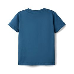 Babyhug Cotton Knit Half Sleeves T-Shirt & Shorts Night Suit with Bear & Star Print - Teal Blue