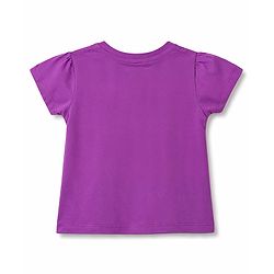 Babyhug Cotton Knit Half Sleeves Shorts & T-Shirt Night Suit Floral Print - Purple