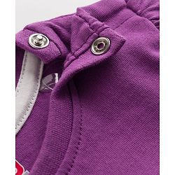 Babyhug Cotton Knit Half Sleeves Shorts & T-Shirt Night Suit Floral Print - Purple
