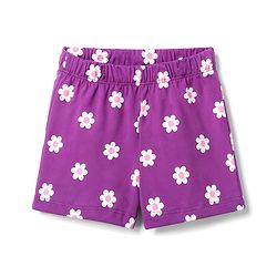 Babyhug Cotton Knit Half Sleeves Shorts & T-Shirt Night Suit Floral Print - Purple