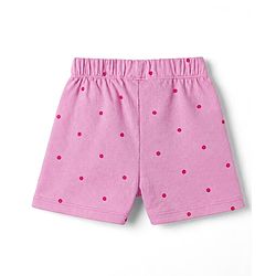 Babyhug Cotton Knit Half Sleeves T-Shirt & Shorts Night Suit with Floral Print - Pink