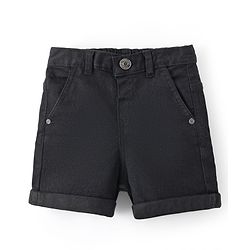 Babyhug Denim Mid Thigh  Solid Washed Shorts - Blue