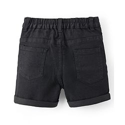 Babyhug Denim Mid Thigh  Solid Washed Shorts - Blue