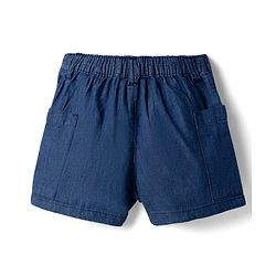 Babyhug Mid Thigh Length Solid Color Denim Shorts - Navy Blue