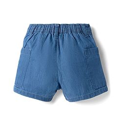 Babyhug Mid Thigh Length Solid Color Denim Shorts - Navy Blue