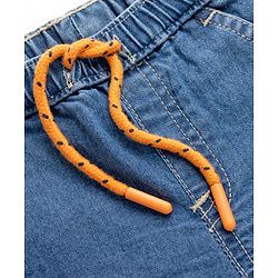 Babyhug Mid Thigh Length Solid Color Denim Shorts - Blue