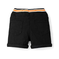 Babyhug Denim Washed Mid Thigh Length Solid Shorts With Stretch - Black