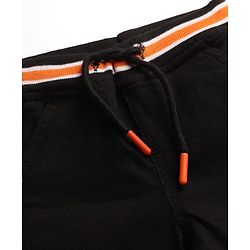 Babyhug Denim Washed Mid Thigh Length Solid Shorts With Stretch - Black