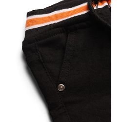 Babyhug Denim Washed Mid Thigh Length Solid Shorts With Stretch - Black