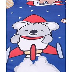 Babyhug Animal in Space Theme Play Gym with Hanging Toys Soft Activity Play Mat for Babies Detachable Rattling Toys Portable & Foldable| Motor Skill Development Ideal for Gifting BIS Certified - Blue
