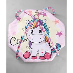 Babyhug Animal in Space Theme Play Gym with Hanging Toys Soft Activity Play Mat for Babies Detachable Rattling Toys Portable & Foldable| Motor Skill Development Ideal for Gifting BIS Certified - Blue