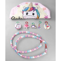 Babyhug Animal in Space Theme Play Gym with Hanging Toys Soft Activity Play Mat for Babies Detachable Rattling Toys Portable & Foldable| Motor Skill Development Ideal for Gifting BIS Certified - Blue