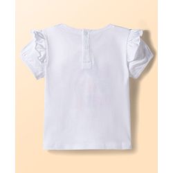 Babyhug Single Jersey Knit Half Puffed Sleeves Good Days Ahead Text Printed Top & Shorts Set - White & Orange