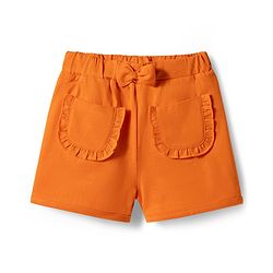 Babyhug Single Jersey Knit Half Puffed Sleeves Good Days Ahead Text Printed Top & Shorts Set - White & Orange